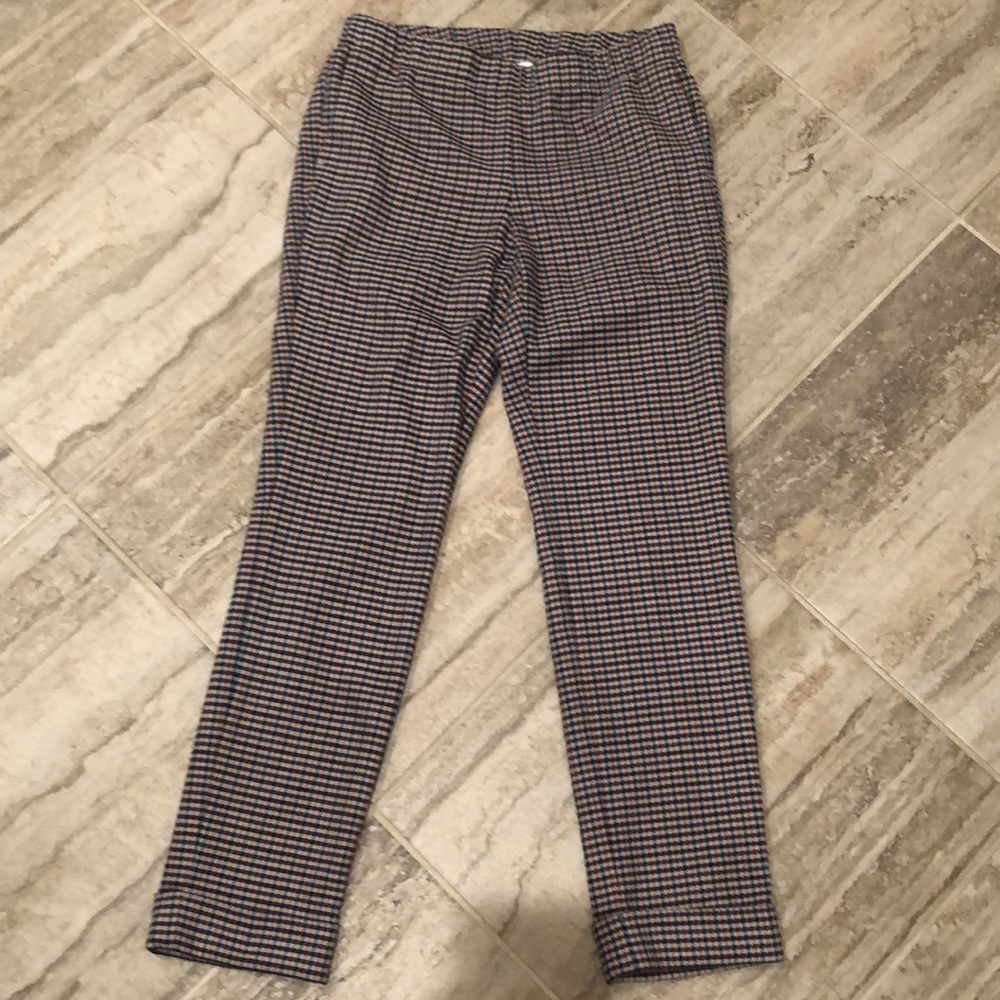 J Jill Riley Houndstooth Plaid Ponte Pants Size 4